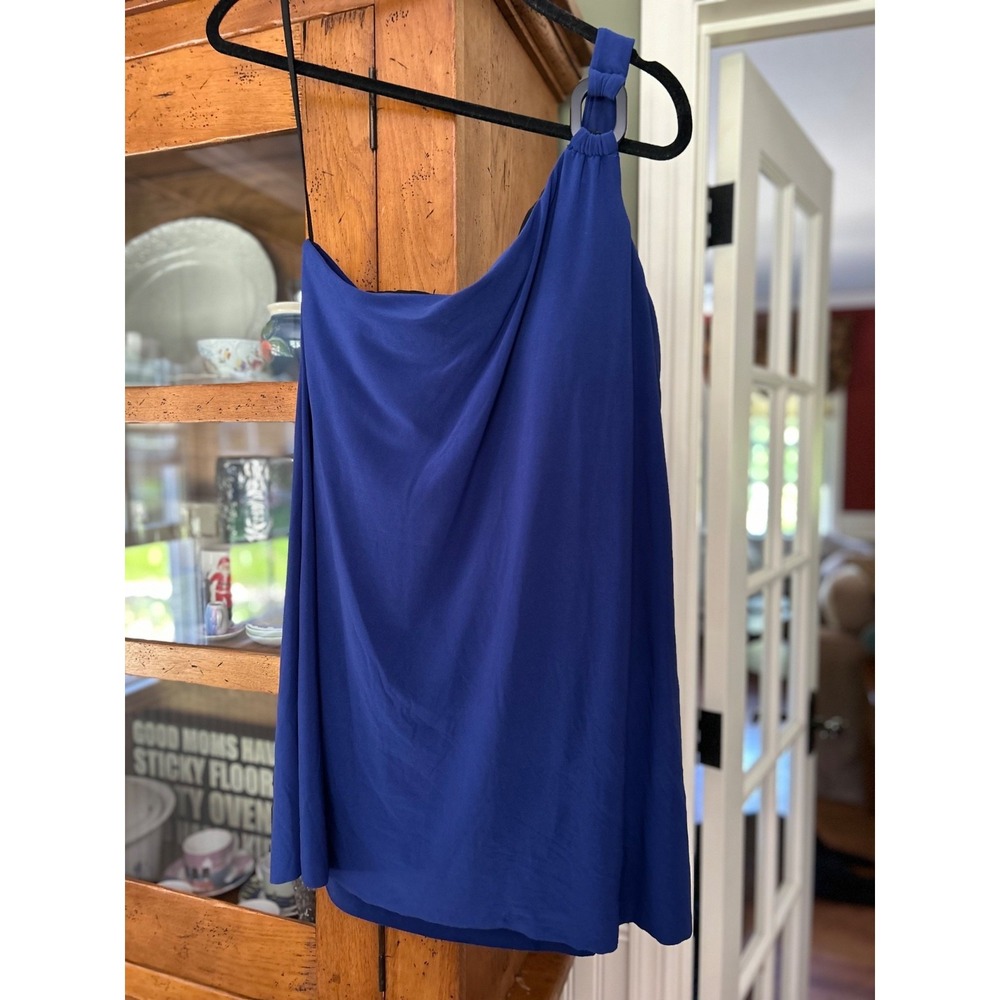 Magicsuit Amal One Shoulder One Piece Swim Dress Blue Size 14 EUC Orig. $164